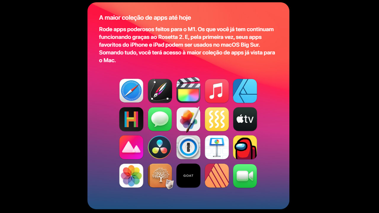 Com o MAcOS Big Sur é possível rodar apps do iPhone no MacBook Air M1