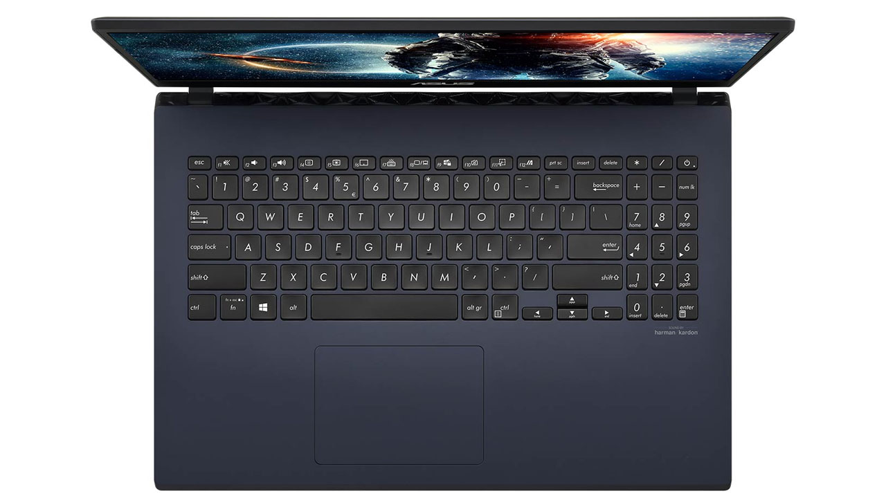 O notebook ASUS possui teclado numérico integrado
