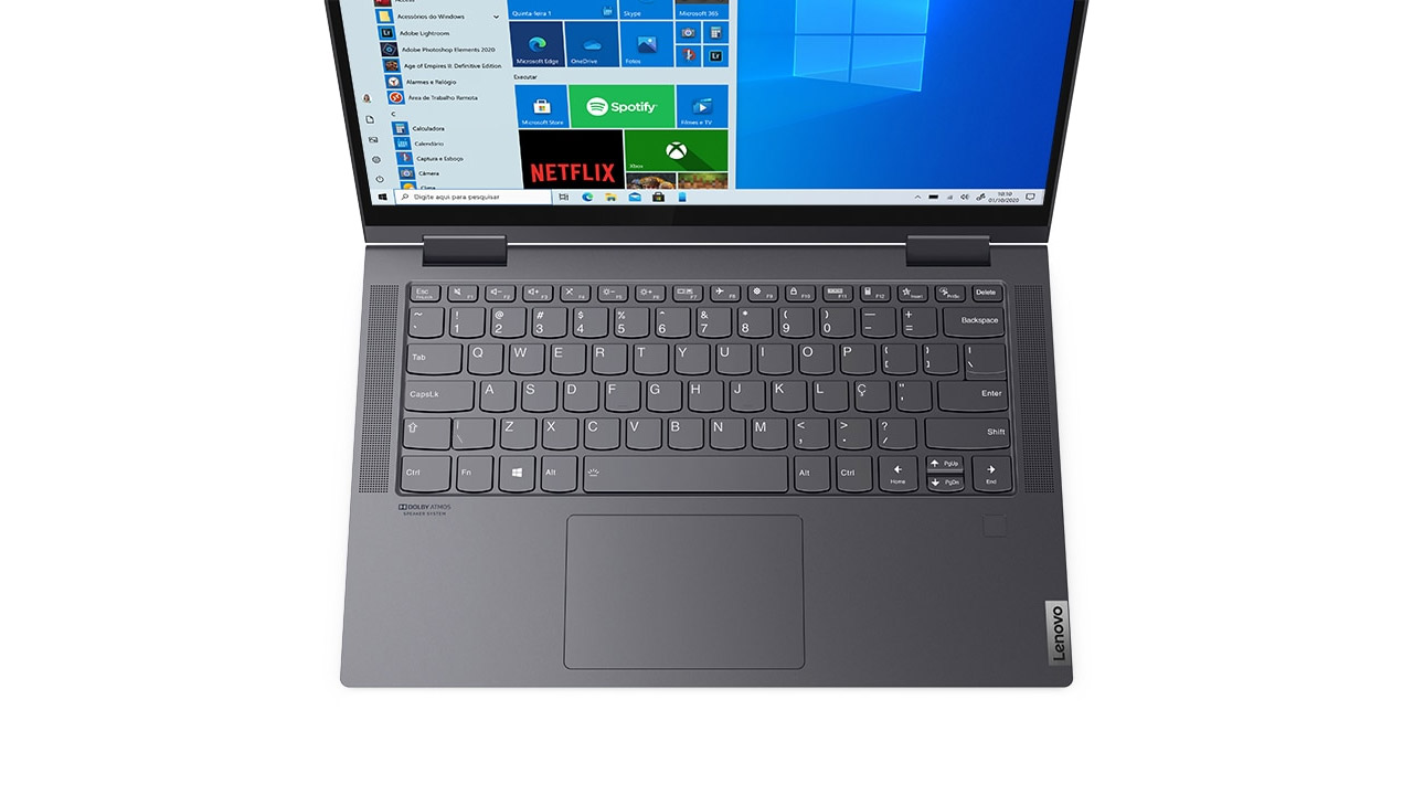 O notebook da Lenovo tem teclado com padrão brasileiro