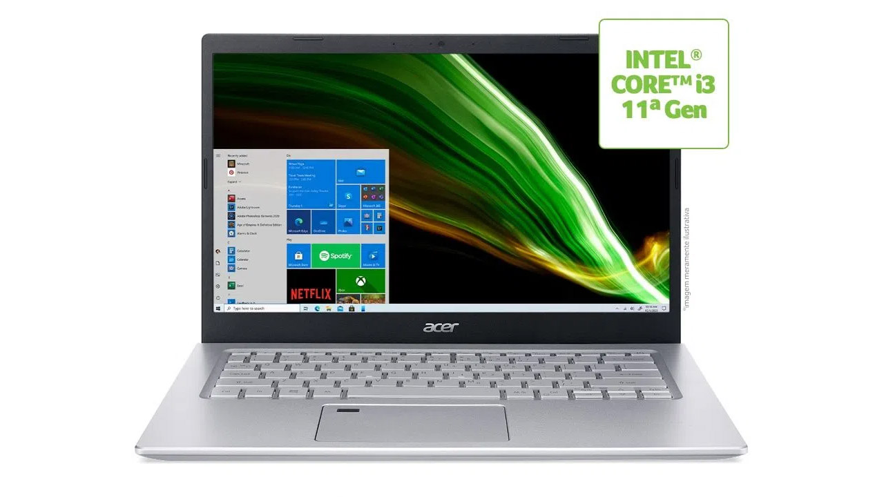 O Acer Aspire 5 A514-54-30RG usa um i3 de 11° geração