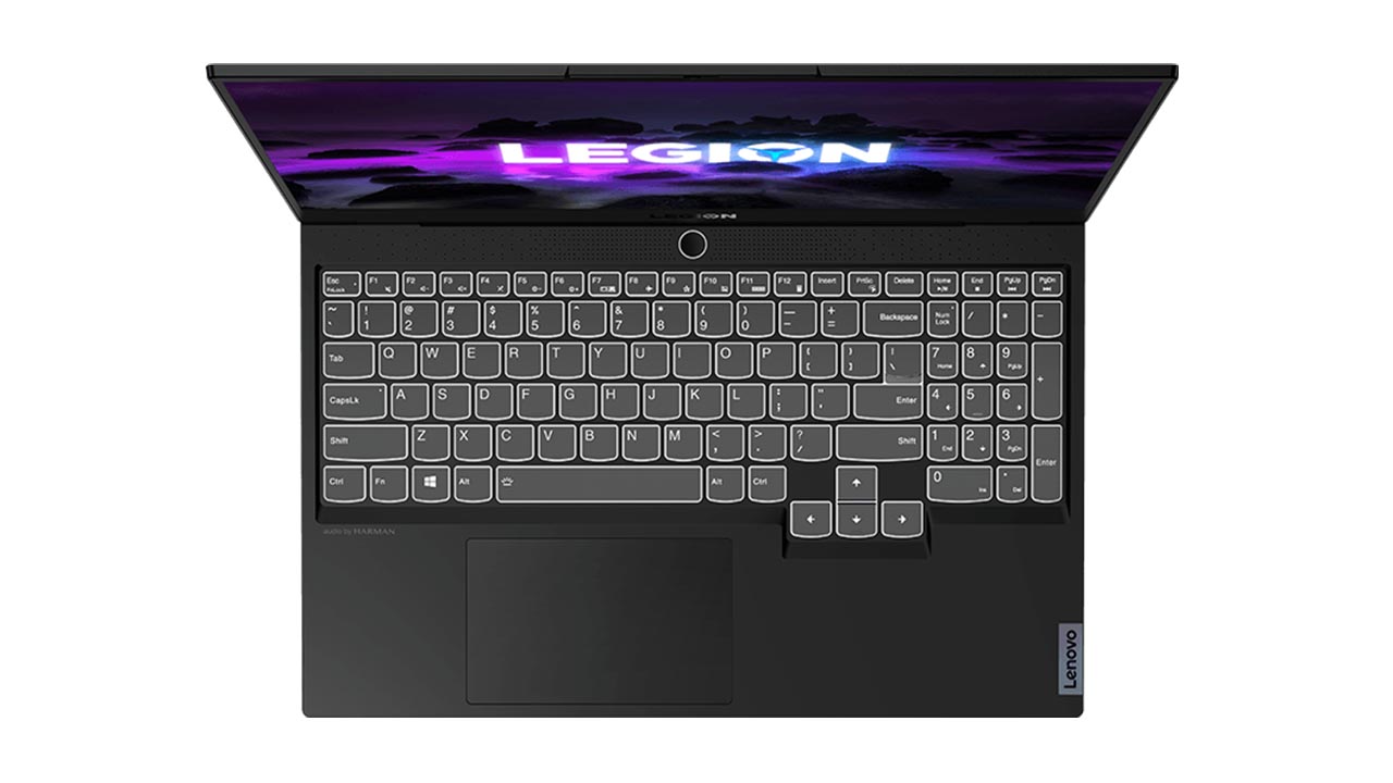 O Legion Slim 7 (82K80016BR) possui teclado ABNT2 retroiluminado na cor branca