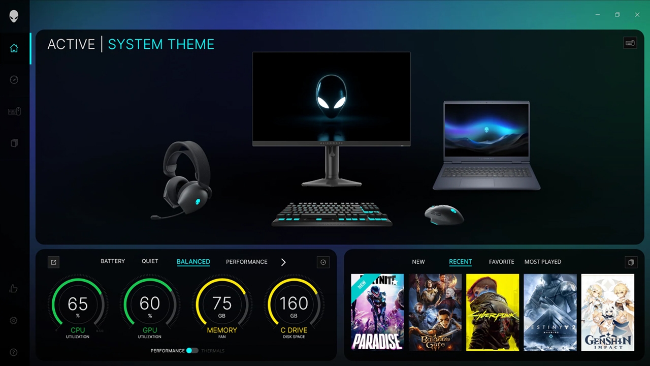 Software Alienware Command Center centraliza ajustes de desempenho, ventoinhas e iluminação RGB